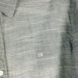 CK Grey Button Up Casual Dress Shirt